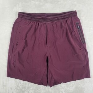 Ten Thousand Session Shorts Men's Large‎ Maroon Red 7" Inseam Drawstring Lined